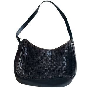 Womens Purse Vintage Woven Leather Brown Shoulder Bag